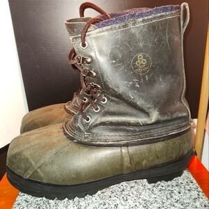 Pro Line Blizzard Plus Green Leather Winter Snow Boots Wool Lined Men's Size 10.